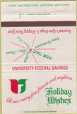 Matchbook Cover - University Federal Savings Christmas Club 40 Strike