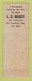 Matchbook Cover - LC Mauzy Appraisers Engineers Detroit MI