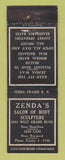Matchbook Cover - Zenda's Salon of Body Sculpture Detroit MI
