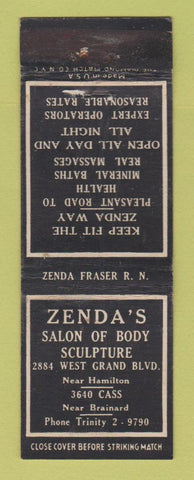 Matchbook Cover - Zenda's Salon of Body Sculpture Detroit MI