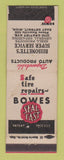 Matchbook Cover - Bowes Seal Fast Bissonette's Shell oil gas East Detroit MI