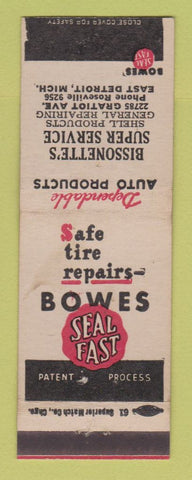 Matchbook Cover - Bowes Seal Fast Bissonette's Shell oil gas East Detroit MI