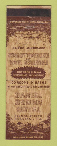 Matchbook Cover - Daniel Boone Hotel Reading PA