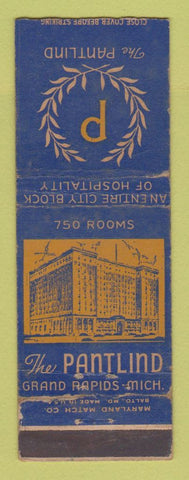 Matchbook Cover - Pantlind Hotel Grand Rapids MI WORN