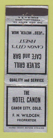Matchbook Cover - Hotel Canon City Colorado Silver Grill