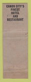Matchbook Cover - Hotel Canon City Colorado Silver Grill