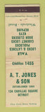 Matchbook Cover - AT Jones Son Locks Yale Detroit MI WEAR