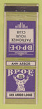 Matchbook Cover - Elks Lodge Ann Arbor MI
