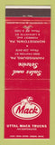 Matchbook Cover - Mack Trucks Uttal Norristown PA Harrisburg PA