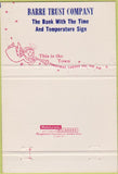 Matchbook Cover - Barre Trust Bank PA Christmas 40 Strike