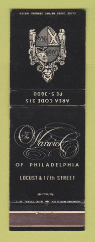 Matchbook Cover - The Warwick Hotel Philadelphia PA