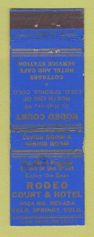 Matchbook Cover - Roedo Court Hotel Colorado Springs WEAR