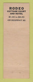 Matchbook Cover - Roedo Court Hotel Colorado Springs WEAR