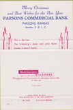 Matchbook Cover - Parsons Commercial Bank Parsons KS 40 Strike