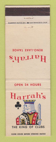Matchbook Cover - Harrah's Casino Reno Lake Tahoe NV