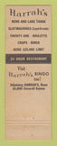 Matchbook Cover - Harrah's Casino Reno Lake Tahoe NV