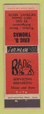 Matchbook Cover - Erid Thomas Radio Repair Appliances Detroit MI