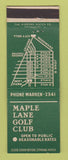 Matchbook Cover - Maple Lane Golf Club Sterling Heights MI
