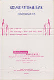 Matchbook Cover - Grange National Bank Hughesville PA 40 Strike