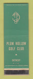 Matchbook Cover - Plum Hollow Golf Club Detroit MI WEAR