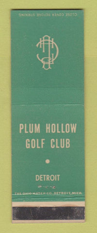 Matchbook Cover - Plum Hollow Golf Club Detroit MI WEAR