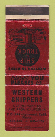 Matchbook Cover - Western Shippers Trucking Lynwood CA WEAR