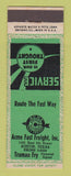 Matchbook Cover - Acme Fast Freight Trucking Austin TX ADVANCE