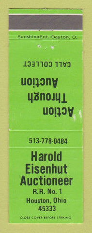 Matchbook Cover - Harold Eisenhut Auctioneer Houston OH WEAR