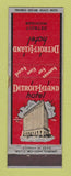 Matchbook Cover - Detroit Leland Hotel MI
