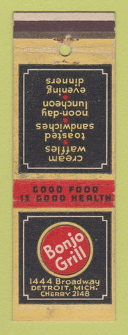 Matchbook Cover - Bonjo Grill Detroit MI