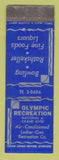 Matchbook Cover - Olympic Recreation Bowling Restaurant Detroit MI WORN