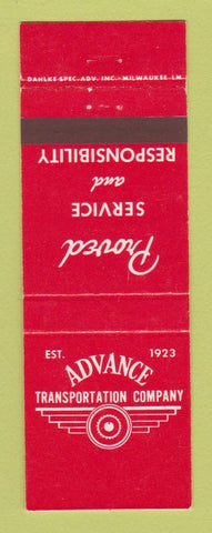 Matchbook Cover - Advance Transportation Trucking Chicago Milwaukee