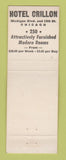 Matchbook Cover - Hotel Crillon Chicago IL WEAR