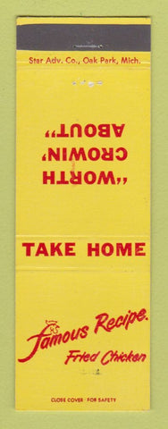 Matchbook Cover - Famous Recipe Fried Chicken Lincoln Park St Clair Shores MI