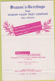 Matchbook Cover - Wabash Valley Trust Peru IN Christmas 40 Strike