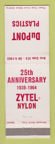 Matchbook Cover - DuPont Plastics Zytel Nylon 25th 1964