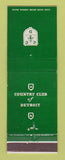 Matchbook Cover - Country Club of Detroit MI WEAR