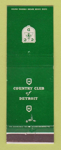 Matchbook Cover - Country Club of Detroit MI WEAR