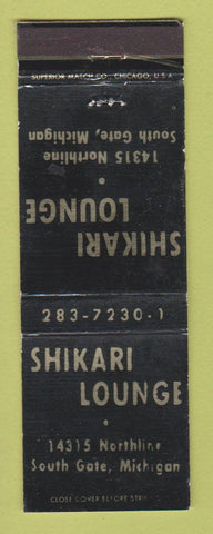 Matchbook Cover - Shikari Lounge South Gate MI WORN