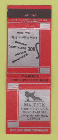 Matchbook Cover - Majestic Shoe Cleaning Detroit MI