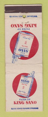 Matchbook Cover - Sano King Filter Tip Cigarettes DD Bean