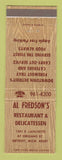 Matchbook Cover - Al Fredson's Restaurant Deli Detroit MI