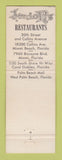 Matchbook Cover - Juniors Restaurant West Palm Beach FL