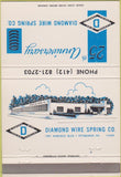 Matchbook Cover - Diamond Wire Spring Pittsburgh PA 40 Strike