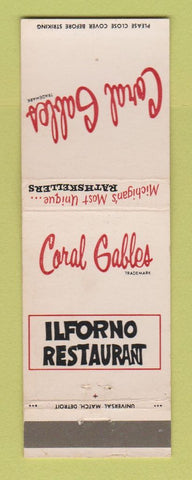 Matchbook Cover - Coral Gables Ilforno Restaurant Mount Pleasant Manistee MI