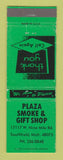 Matchbook Cover - Plaza Smoke Gift Shop Southfield MI WEAR