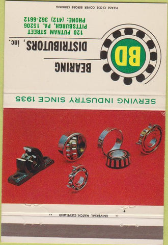 Matchbook Cover - Bearing Distributors Pittsburgh PA 40 Strike