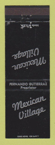 Matchbook Cover - Mexican Village Detroit MI