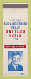Matchbook Cover - Ralph Ostling State Rep Election MI? 1972