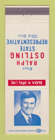 Matchbook Cover - Ralph Ostling State Rep Election MI? 1972